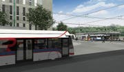 Der geplante Bushub in Ebikon. (Bild: Visualisierung pd)