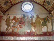 In der Totenkapelle, errichtet um 1661, ist ein qualitativ hochstehender Totentanz zu sehen. Der Künstler ist unbekannt. Bild: Nadia Schärli (Wolhusen, 15. September 2016)