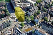 So gross könnte das Hochaus am Pilatusplatz werden. (Bild: PD/Grafik Oliver Marx)