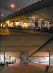 So könnte es dereinst unter der Autobahn beim Bypass-Südportal in Kriens aussehen. (Bild: Visualisierung PD)
