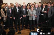 «Bei allem Respekt für die FDP» bedaure sie den Abbruch der Sondierungsgespräche durch die Liberalen, sagte Bundeskanzlerin Angela Merkel in der Nacht auf gestern in einer Erklärung der Unionsparteien. (Bild: Bernd von Jutrczenka/Keystone (Berlin, 20. November 2017))
