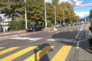 Hier soll der Wagen verbotenerweise abgebogen sein. (Bild: Neue LZ/ Ramona Geiger)