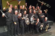 Die Blaskapelle Lublaska feiert den Europameistertitel. (Bild: zvg)