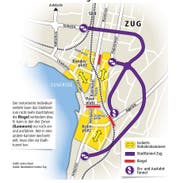 Der Zuger Stadttunnel mit Zentrum Plus. (Bild: Grafik: Janina Noser)