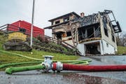 Die Brandruine. (Bild: Philipp Schmidli (Schachen, 11. Februar 2018))