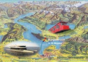 Insgesamt 20 Millionen Franken werden in die neue Schiffsverbindung Luzern-Kehrsiten und die Sanierung der Bürgenstockbahn investiert. (Bild: Grafik: PD)