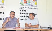 Die Hauptinitianten der lancierten kantonalen Kesb-Initiative: Nationalrat Pirmin Schwander (links) und Kantonsrat Marcel Dettling. (Bild Stefan Grüter)