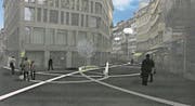 So sollte der Falkenplatz mit dem Siegerprojekt «Topographie der Zeit» aussehen. (Bild: Computerbild vom Siegerprojekt)