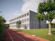 So sieht das Gebäude aus, in dem sich die neuen Klassenzimmer der Kantonsschule Zug befinden. (Bild: Karin Gauch / Fabien Schwartz)
