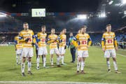 Enttäuscht und ratlos: Die FCL-Spieler nach dem verlorenen Cup-Viertelfinal gegen Basel. (Bild: Patrick Straub/Keystone (Basel, 29. November 2017))