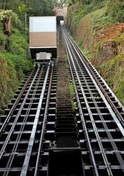 Die neue Gütschbahn bei Testfahrten Mitte September. (Bild: Nadia Schärli / Neue LZ)