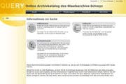 Die neue Online-Datenbank des Schwyzer Staatsarchivs. (Bild: Screenshot)