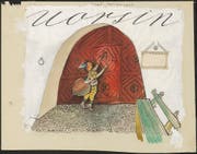 Entwurf des Titelblattes von «Schellen-Ursli» fur die rätoromanische Ausgabe. (Bild: Alois Carigiet Erben)