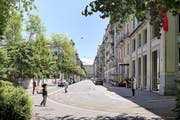So soll die Sempacherstrasse nach der Sanierung im Oktober aussehen. (Bild: Visualisierung / PD)