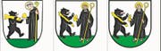 Links: Das zurzeit gültige Krienser Gemeindewappen. Mitte: Der erste Änderungsvorschlag des Gemeinderats mit Luzerner Weggen. Rechts: Die neuste, modifizierte Version des Wappens. (Bilder: Gemeinde Kriens)