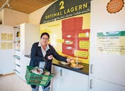 Museumsleiterin Beatrice Limacher vor der neuen «Food Waste»-Ausstellung im Agrarmuseum Burgrain. (Bild: Roger Grütter (Alberswil, 28. März 2017))