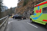 Die Unfallstelle oberhalb von Lungern auf der Brünigstrasse. (Bild: Kantonspolizei Obwalden)