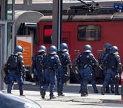 Das Gleis 5 auf dem Bahnhof Arth-Goldau wird abgeriegelt. (Bild: Geri Holdener, Bote der Urschweiz)