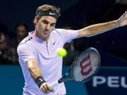 Für einmal mit der Slice-Rückhand zum Erfolg: Roger Federer (Bild: KEYSTONE/ALEXANDRA WEY)