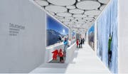 Personenunterführung Gondelbahn «Gütsch-Flyer». (Bild: Visualisierung: PD)
