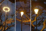 Drei LED-Leuchten erhellen versuchsweise die Zuger Quaianlagen. (Bild: PD)