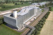 Der Luzerner Stadtrat unterstützt das Projekt Fernwärme Luzern Nord Rontal der ewl. Im Bild die geplante Kehrrichtverbrennungsanlage in Perlen, die Strom und Abwärme generiert. (Bild: PD)