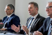 Finanzdirektor Marcel Schwerzmann bei der Präsentation der neusten Sparpläne. (Bild: Nadia Schärli (Luzern, 28. Juni 2017))