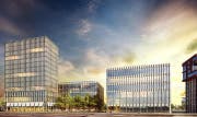 Das Siegerprojekt «Peripteros» auf dem Baufeld 1 des Bebauungsplans Suurstoffi West (Bild: Visualisierung: PD)
