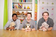 Die drei Jungunternehmer Gowthaam Yogeswaran, Timon Guggenbühl und Daniel Moos (von links) haben eine Administrations-Software für Kitas entwickelt. (Bild: pd)