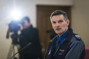Oberst Walter Schlegel, Kommandant der Kantonspolizei Graubünden und Gesamteinsatzleiter des WEF. (Bild: Gian Ehrenzeller / Keystone (Davos, 19. Januar 2015))