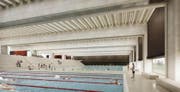 So soll das 50-Meter-Schwimmbecken dereinst aussehen. (Bild: pd / Visualisierung)
