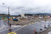 Die Baustelle des neuen Bushubs beim Seetalplatz. (Bild: Archiv / Roger Gruetter / Neue LZ)