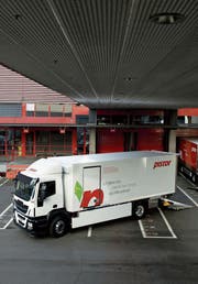 Ein Pistor-Elektrolastwagen mit Stickstoffkühlung. (Bild: Eveline Beerkircher (Rothenburg, 25. Juni 2015))
