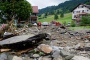 Unwetterschäden im Gebiet Dörfli in Dierikon, aufgenommen am letzten Montag. (Bild: Corinne Glanzmann / Neue LZ)