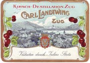 Visitenkarte der «Kirsch-Destillation Zug, Carl Landtwing, Zug», nach 1902. (Bild: Privatarchiv Ueli Kleeb, Zug)