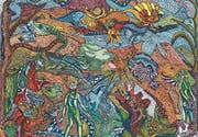 Bild von Ruth Dürrenmatt in der neuen Ausstellung: Urmensch, 2008. Aquarell auf Papier. (Bild: PD)