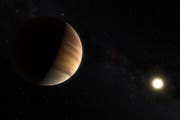 Der jupiterähnliche Exoplanet mit seinem Stern «Helvetios» im Hintergrund. (Bild: PD)