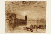 «Lucerne: Moonrise over the Kapellbrücke», ca. zwischen 1907-19 entstanden, zeigt die Luzerner Kapellbrücke bei Nacht. (Bild: Fotografie © Tate, London, 2016)