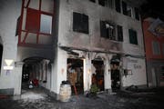 Das Restaurant Untertor am Eingang zum Städtli Willisau wurde durch den Brand vollständig zerstört. (Bild: Radio Pilatus)