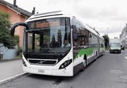 Am Montag war der Hybridbus auf der Strecke der Linie 7 unterwegs. (Bild: Werner Schelbert (Hünenberg, 10. Juli 2017))