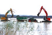 Damit nicht erneut alles vom Wellenschlag zerstört werden kann, 30 Meter im See draussen ein massives Steinriff geschüttet. (Bild: PD)