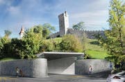 Im Zuge der Planungsarbeiten des Musegg-Parkhauses lassen Experten Sprengstoff unter der Museggmauer detonieren. (Bild: Visualisierung PD)