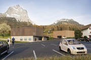 Die neue Talstation in Rickenbach wird neu erstellt. Daneben wird auch ein dreigeschossiges Parkhaus gebaut. (Bild: PD)