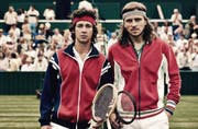 Gentleman Björn Borg (Sverrir Gudnason, rechts) und Rebell John McEnroe (Shia LaBeouf). (Bild: Ascot)
