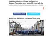Geschmacklose Aktion der FCL-Fans wurde beispielsweise auf storyfilter.com publik gemacht. (Bild: Screenshot storyfilter.com)