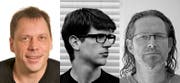 Diese Künstler gehen je vier Monate nach Berlin: Rainer Otto Hummel, Marc Unternährer und Markus Bürgi. (Bild: PD)