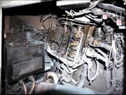 Der brandschaden im Führerraum der Lokomotive. (Bild: pd)