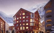 Nahezu alle Wohnungen des Apartementhauses Alpenrose bieten einen Glaserker. (Bild: Visualisierung: Andermatt Swiss Alps)