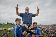 Lutz Scheuber gewann 2013 und 2014 das Allweg-Schwinget. (Bild Pius Amrein)
