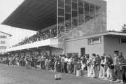 Die Tribüne des Stadions.
